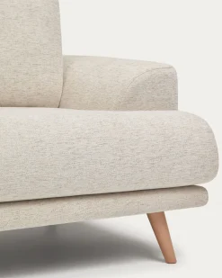 Kave Home 3-zitsbank Karin Wit Massief Beukenhout 231cm