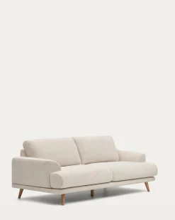 Kave Home 3-zitsbank Karin Wit Massief Beukenhout 231cm