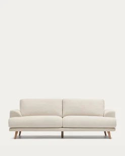 Kave Home 3-zitsbank Karin Wit Massief Beukenhout 231cm
