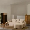 Kave Home 3-zitsbank Laira Modulair Chenille met Chaise Longue Rechts Ecru 246cm