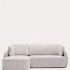 Kave Home 3-zitsbank Laira Modulair Chenille met Chaise Longue Links Ecru 246cm