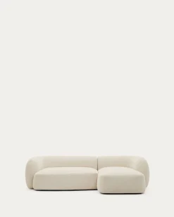 Kave Home 3-Zitsbank Martina Modulair met Chaise Longue Rechts Ecru 287cm