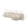 Kave Home 4-Zitsbank Martina Modulair met Chaise Longue Rechts Ecru 377cm