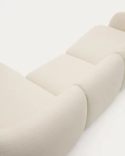 Kave Home 4-Zitsbank Martina Modulair met Chaise Longue Rechts Ecru 377cm