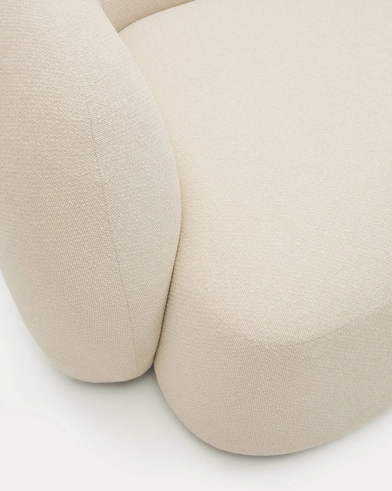 Kave Home 4-Zitsbank Martina Modulair met Chaise Longue Rechts Ecru 377cm