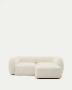 Kave Home 2-Zitsbank Martina Modulair met Chaise Longue Rechts Ecru 230cm