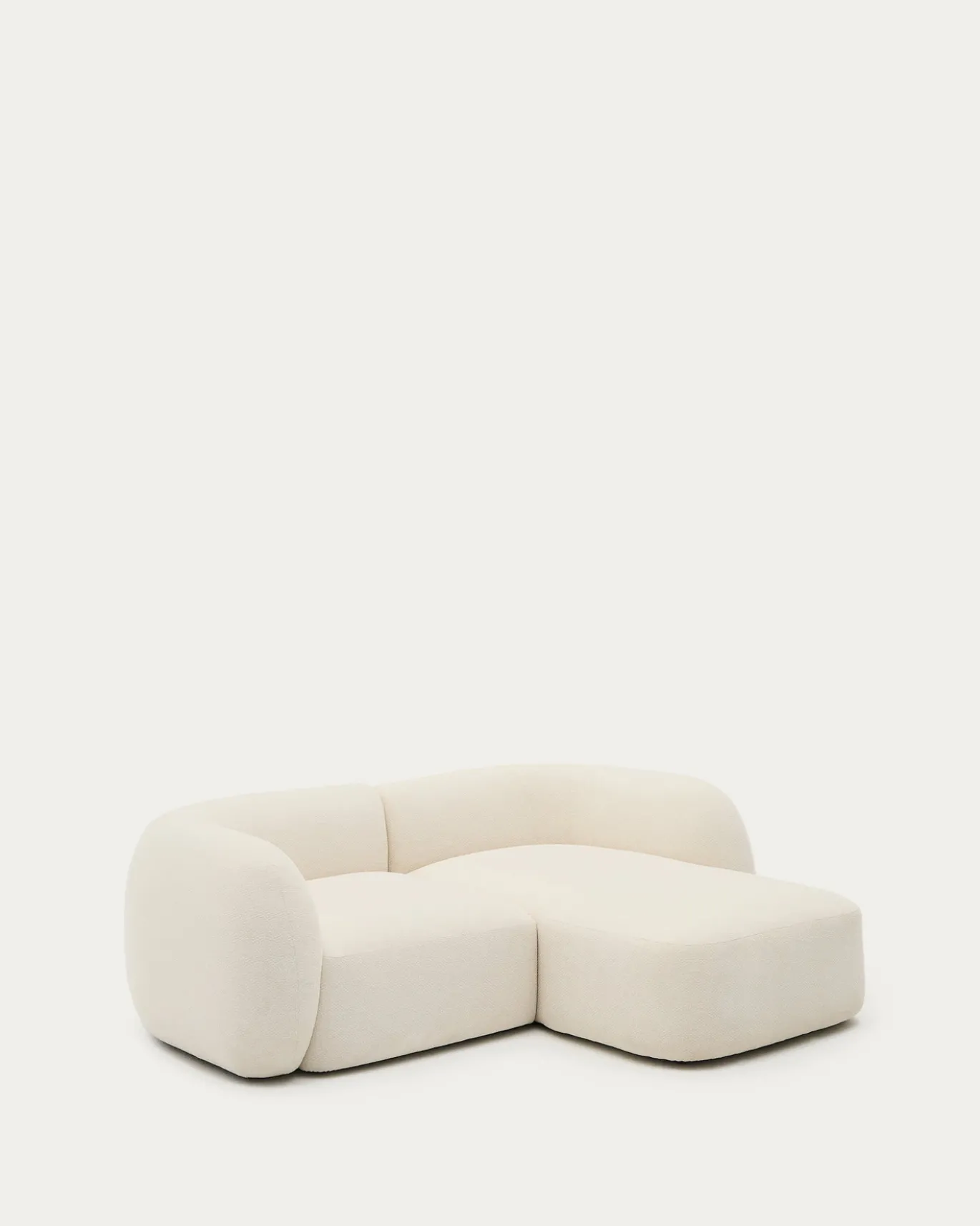 Kave Home 2-Zitsbank Martina Modulair met Chaise Longue Rechts Ecru 230cm