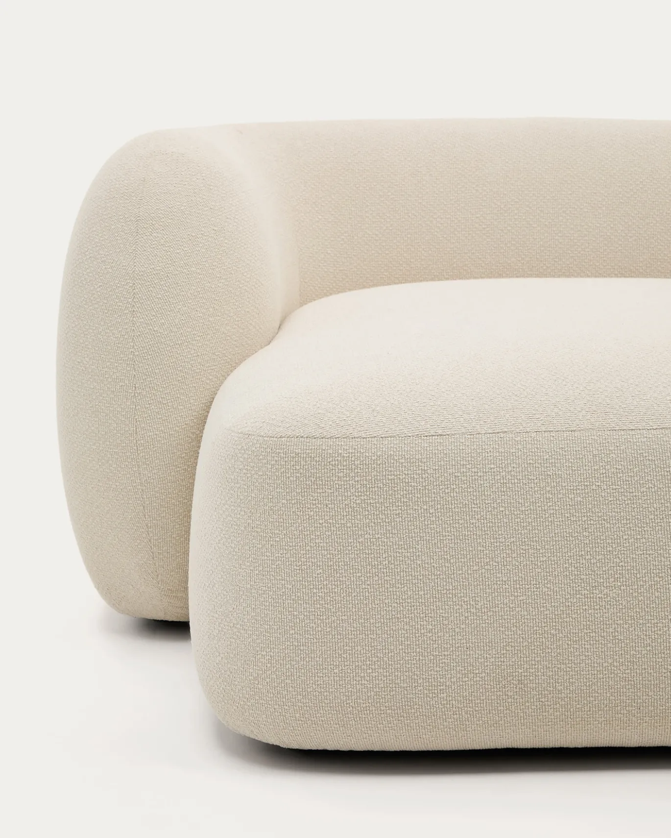 Kave Home 2-Zitsbank Martina Modulair met Chaise Longue Rechts Ecru 230cm