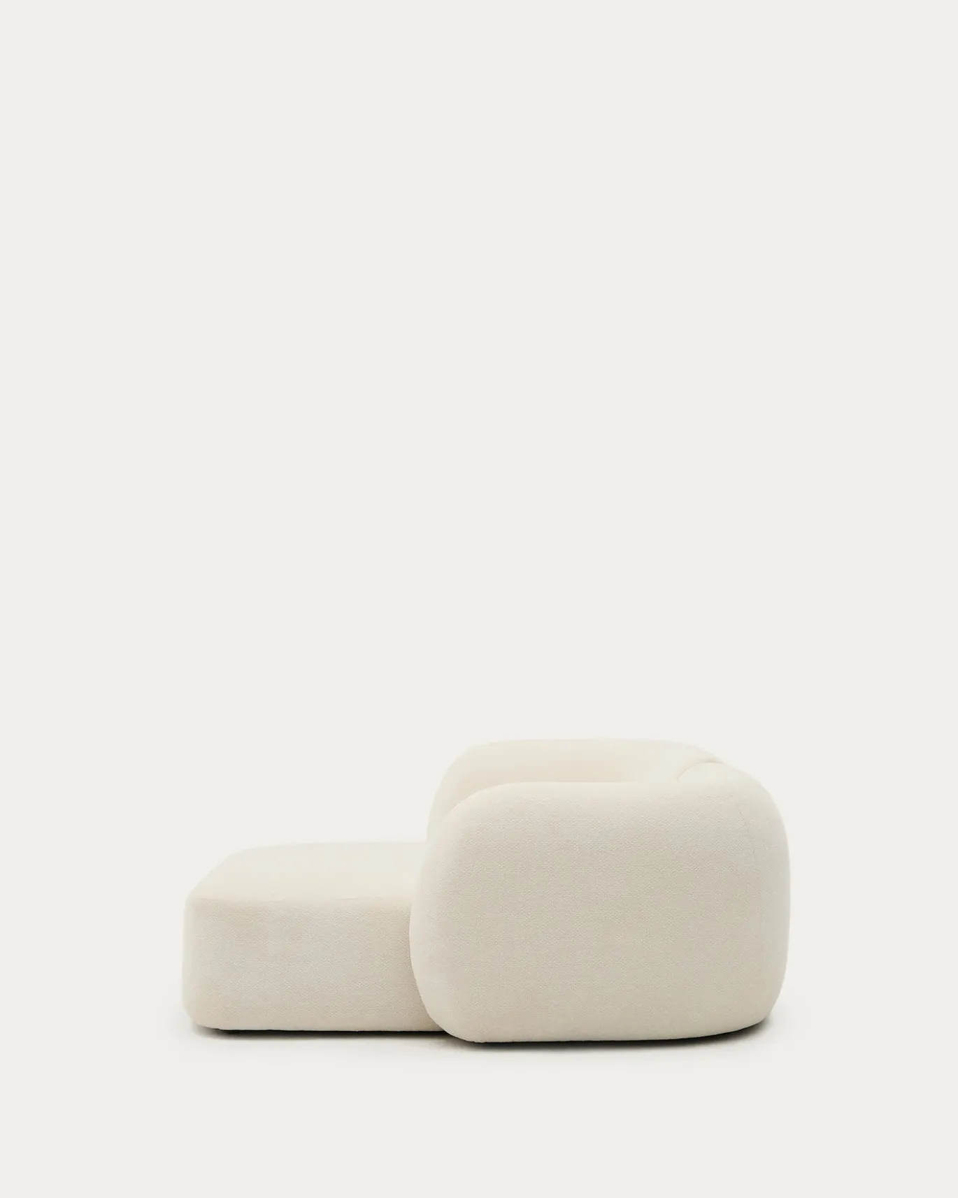 Kave Home 2-Zitsbank Martina Modulair met Chaise Longue Rechts Ecru 230cm