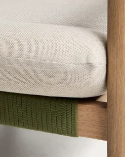 Kave Home 2-zitsbank Menfi Massief Acaciahout Beige 136cm