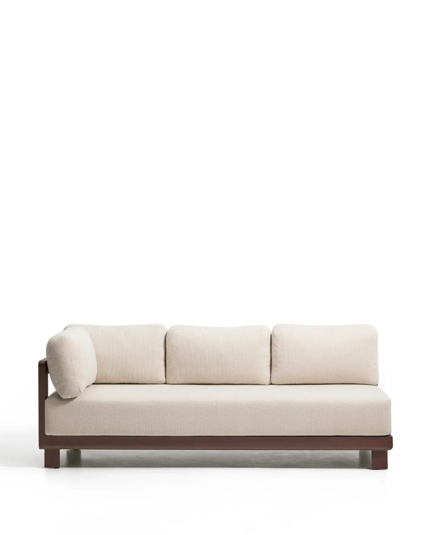 Kave Home 3-Zitsbank Nerano Aluminium Bruin 208cm
