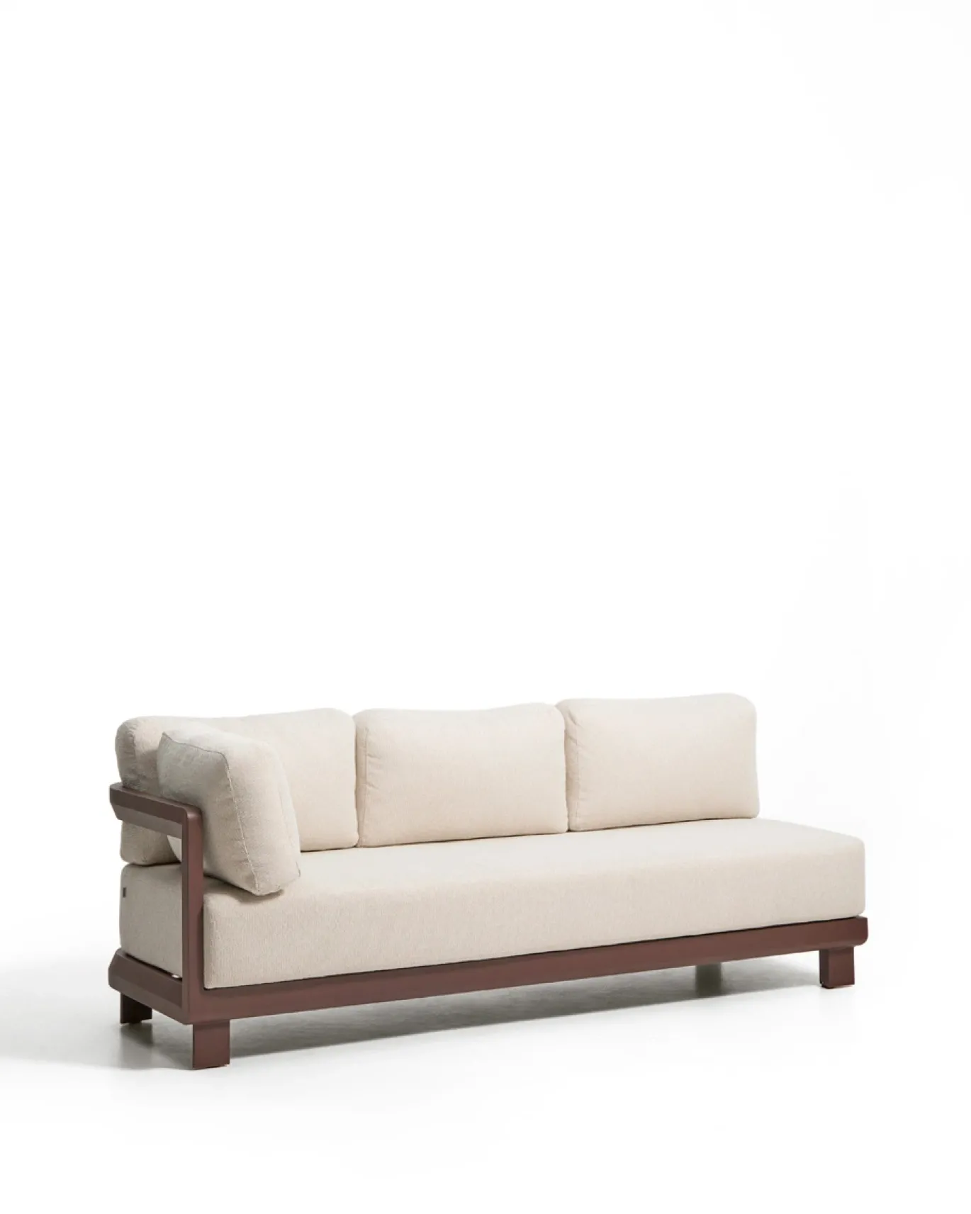 Kave Home 3-Zitsbank Nerano Aluminium Bruin 208cm