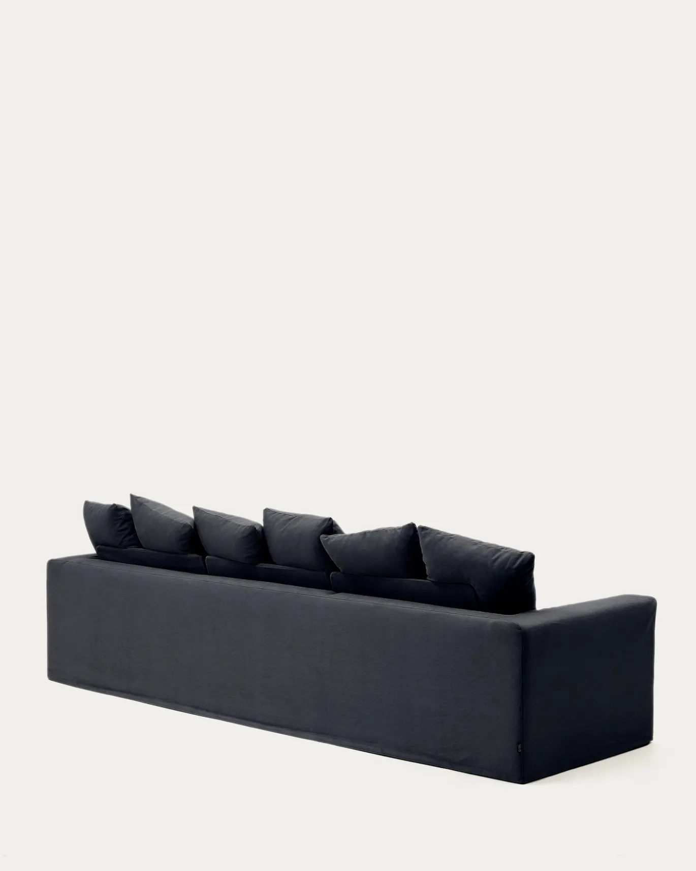 Kave Home 4-zitsbank Nora Kussens Grijs/antraciet Linnen en Katoen 340cm