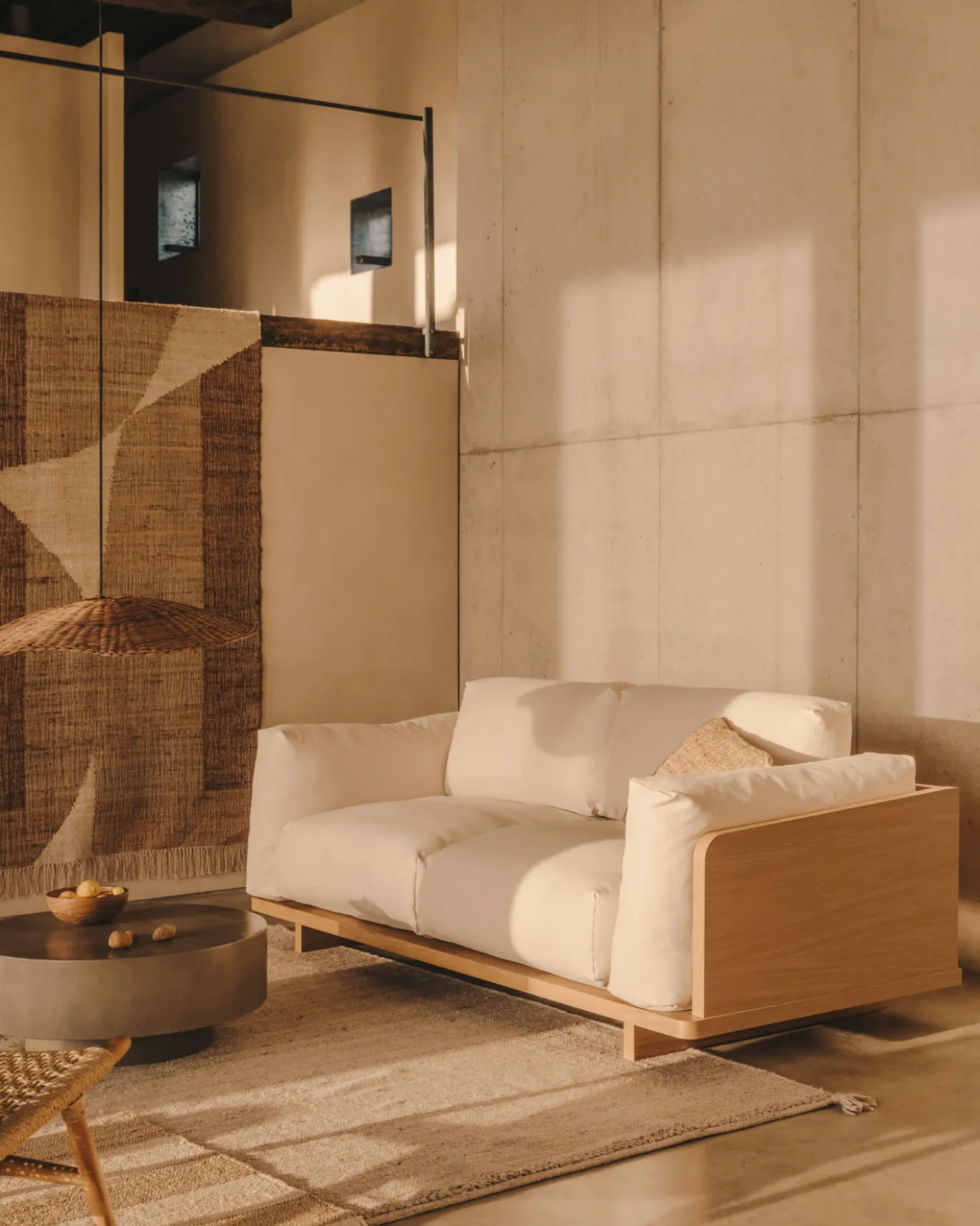 Kave Home 3-Zitsbank Oaq Beige 225cm