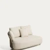 Kave Home 2-Zitsbank Osani Aluminium Taupe Touw Beige 170cm
