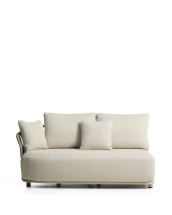 Kave Home 2-Zitsbank Osani Aluminium Taupe Touw Beige 170cm