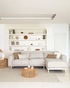 Kave Home 3-zitsbank Singa Chaise Longue Rechts Beige 296cm