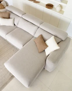 Kave Home 3-zitsbank Singa Chaise Longue Rechts Beige 296cm