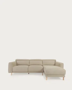 Kave Home 3-zitsbank Singa Chaise Longue Rechts Beige 296cm