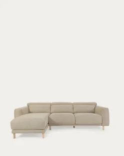 Kave Home 3-zitsbank Singa Chaise Longue Links Beige 296cm