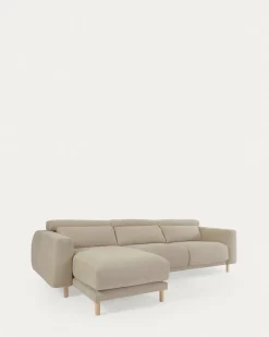 Kave Home 3-zitsbank Singa Chaise Longue Links Beige 296cm