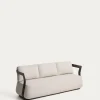 Kave Home 3-Zitsbank Tamaris Aluminium Bruin 217cm