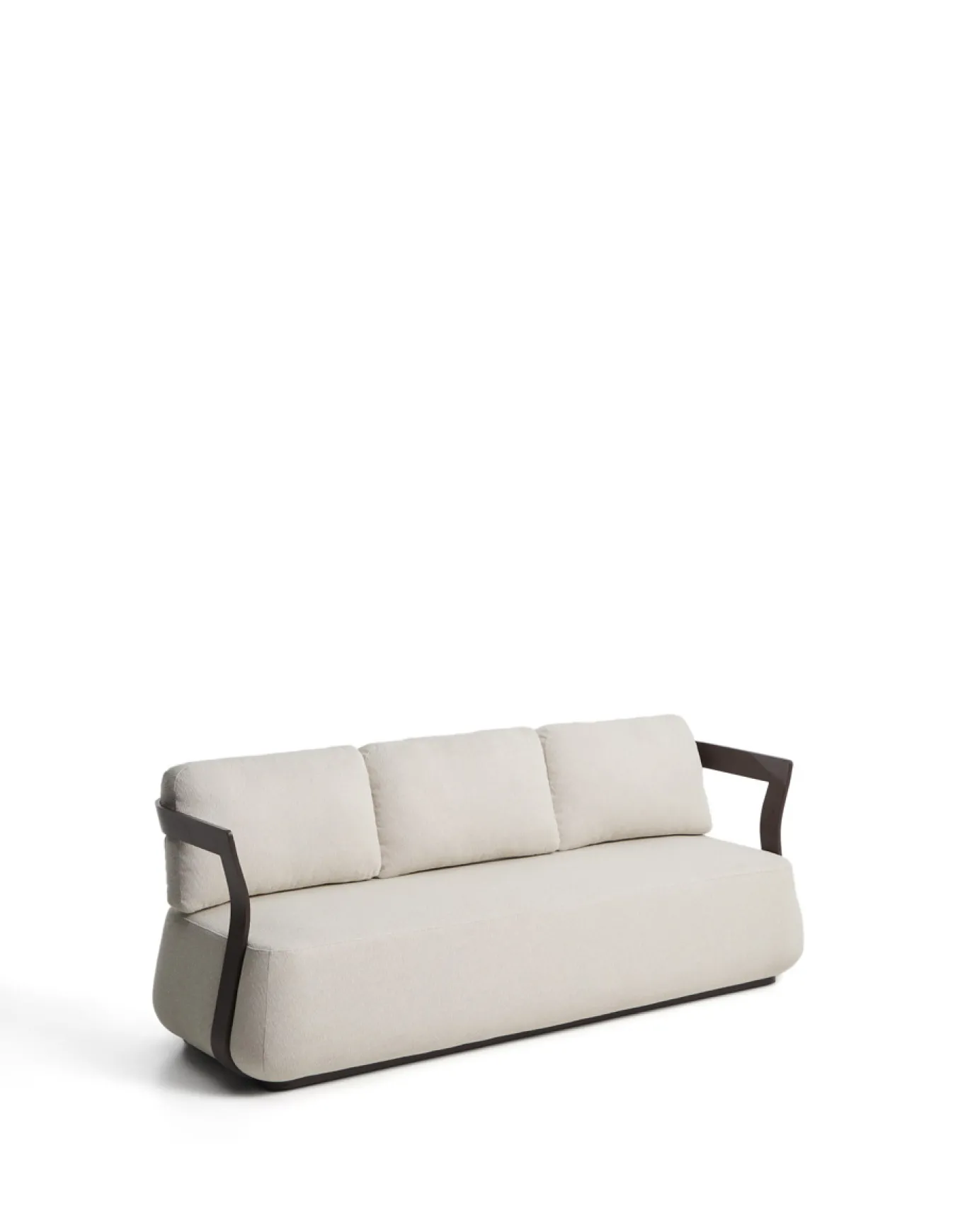 Kave Home 3-Zitsbank Tamaris Aluminium Bruin 217cm