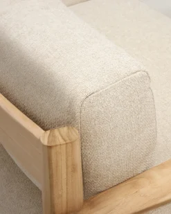 Kave Home 3-zitsbank Tirant Massief Teakhout 212cm