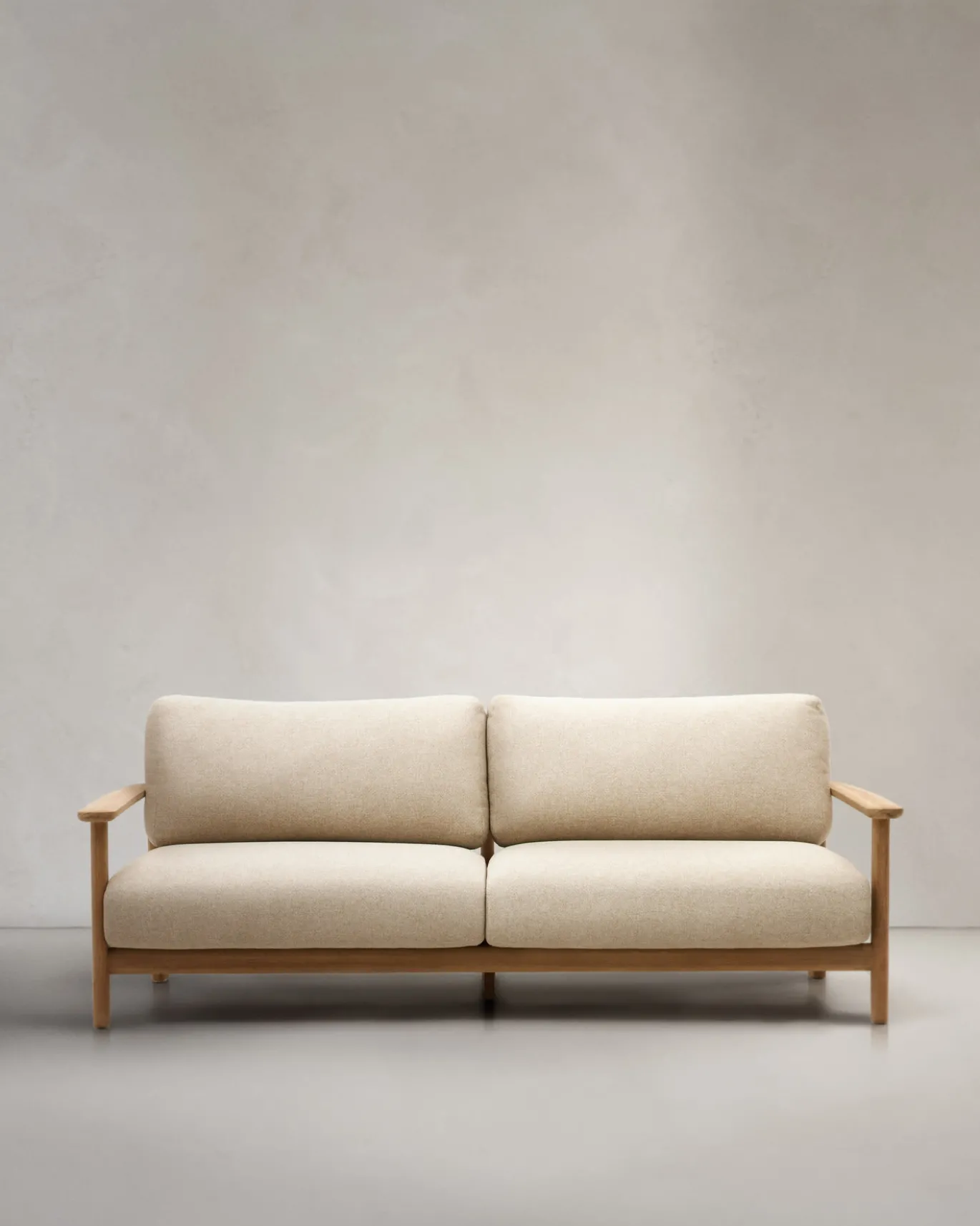 Kave Home 3-zitsbank Tirant Massief Teakhout 212cm