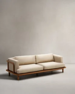 Kave Home 3-zitsbank Turqueta Massief Teakhout 230cm