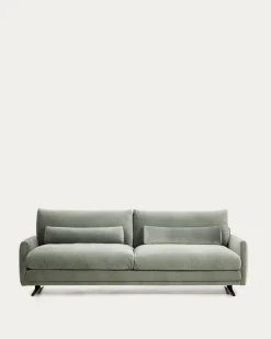 Kave Home 3-Zitsbank Veliro Fluweel Groen
