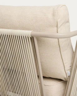 Kave Home 2-zitsbank Zivia Staal Taupe Touw Beige 178cm