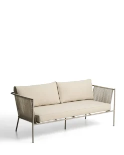 Kave Home 2-zitsbank Zivia Staal Taupe Touw Beige 178cm