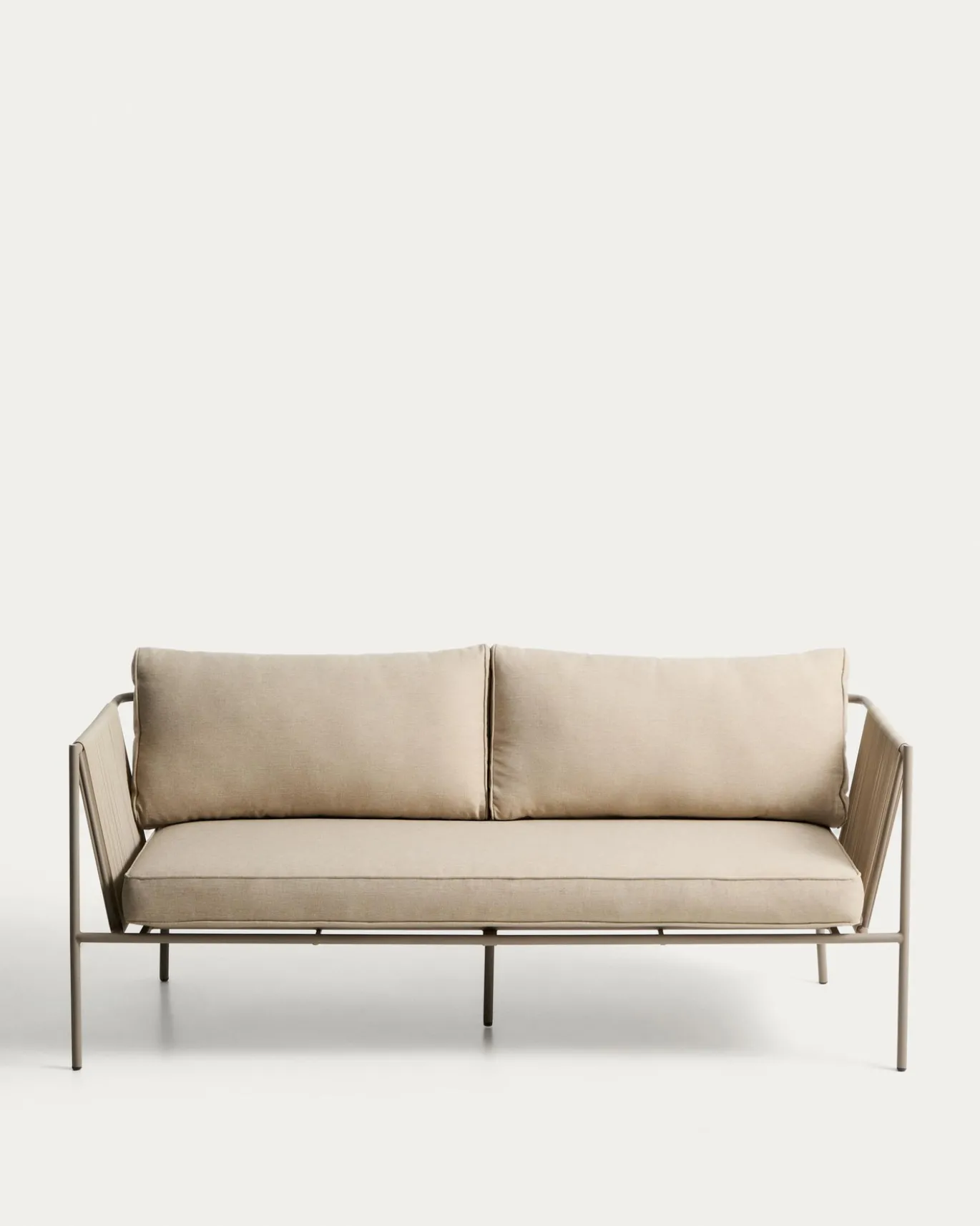 Kave Home 2-zitsbank Zivia Staal Taupe Touw Beige 178cm