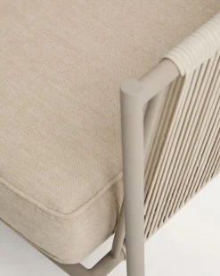 Kave Home 2-zitsbank Zivia Staal Taupe Touw Beige 178cm
