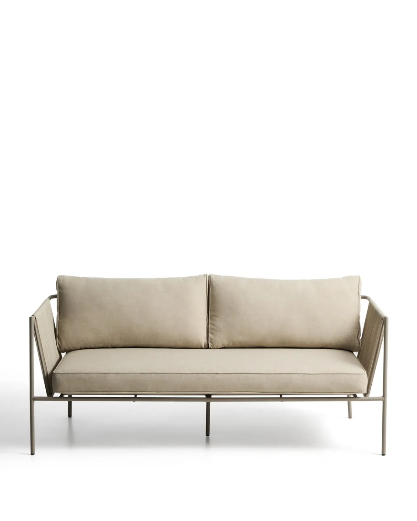 Kave Home 2-zitsbank Zivia Staal Taupe Touw Beige 178cm