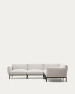 Kave Home 5-zits Buitenbank Sorells Modulair Beige 276x191,5 cm