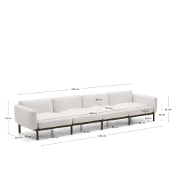 Kave Home 4-zits Buitenbank Sorells Modulair Beige 370cm