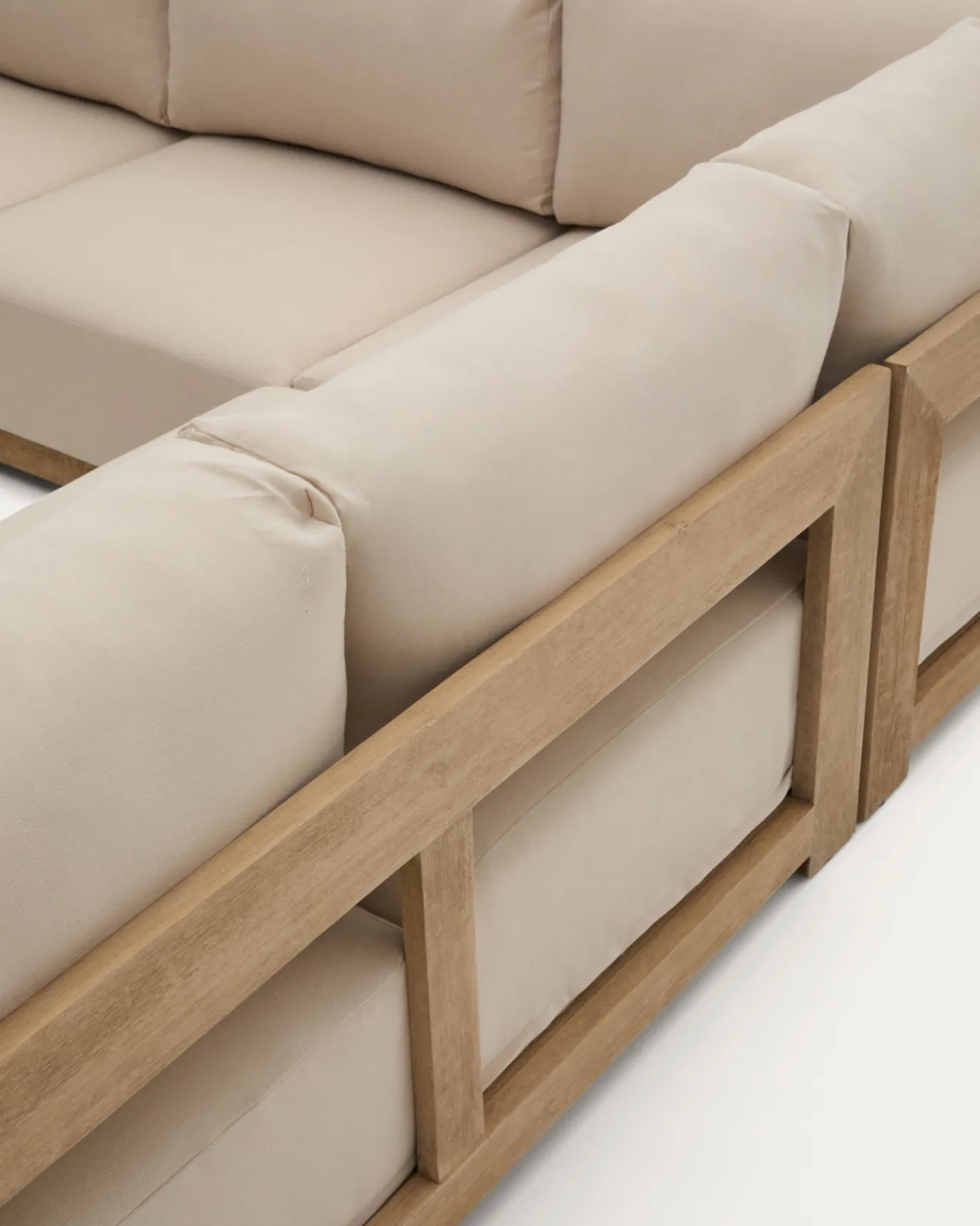 Kave Home 5-zitshoekbank Ambra Acaciahout 248cm