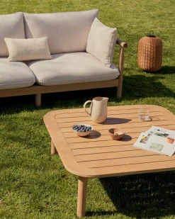 Kave Home 5-zits Hoekbank Sacova met Salontafel Eucalyptushout