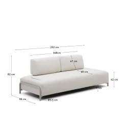 Kave Home 3-Zitsmodule Compo Beige Chenille 232cm