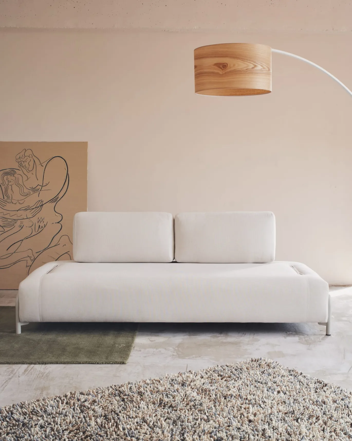 Kave Home 3-Zitsmodule Compo Beige Chenille 232cm