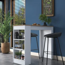 Keukentafel Jalova Melamine Walnoot Wit