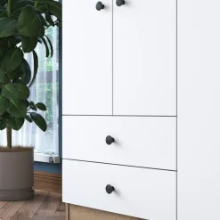Kledingkast Bayburt Wit/Walnoot 120x170cm