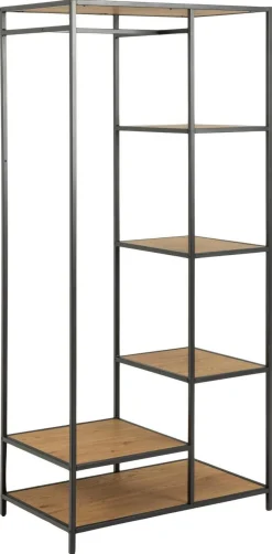 Kledingkast Bronx Metal Zwart/Naturel - Giga Living