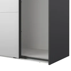 Kledingkast Catania Matgrijs 180x220cm Schuifdeuren Met Spiegel - Giga Living