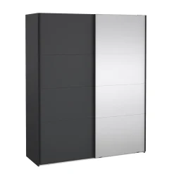 Kledingkast Catania Matgrijs Spiegel 180x220cm - Giga Living