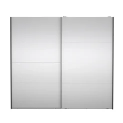 Kledingkast Catania Mat Zwart Schuifdeuren Met Spiegel 244x220cm - Giga Living