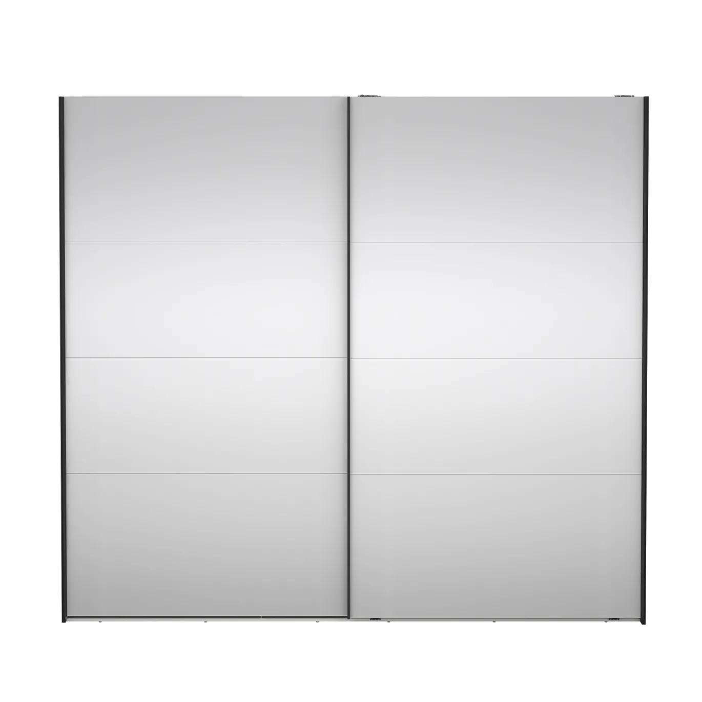 Kledingkast Catania Mat Zwart Schuifdeuren Met Spiegel 244x220cm - Giga Living