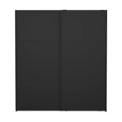 Kledingkast Catania Mat Zwart 2-schuifdeuren - Giga Living